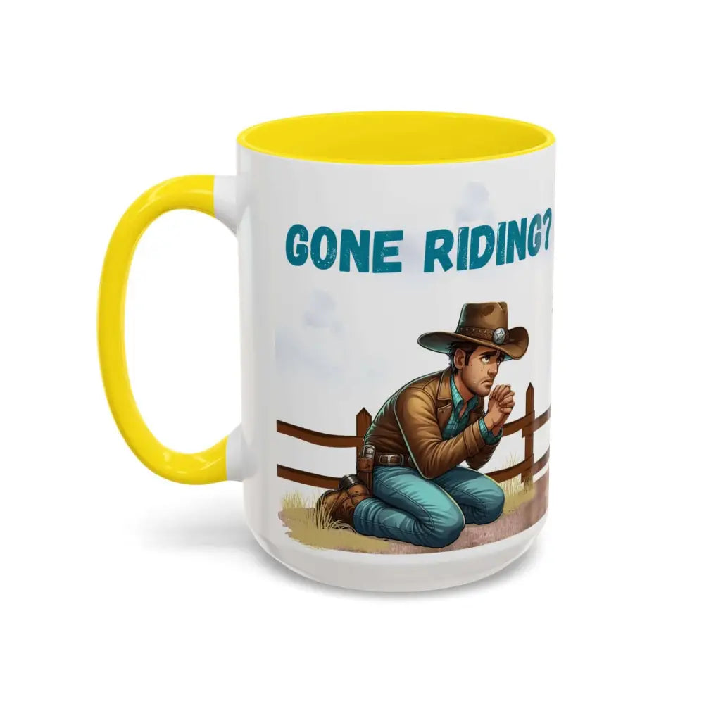 Cowboy Coffee Mug Snubby Sassy Mare and Begging Cowboy Mug
