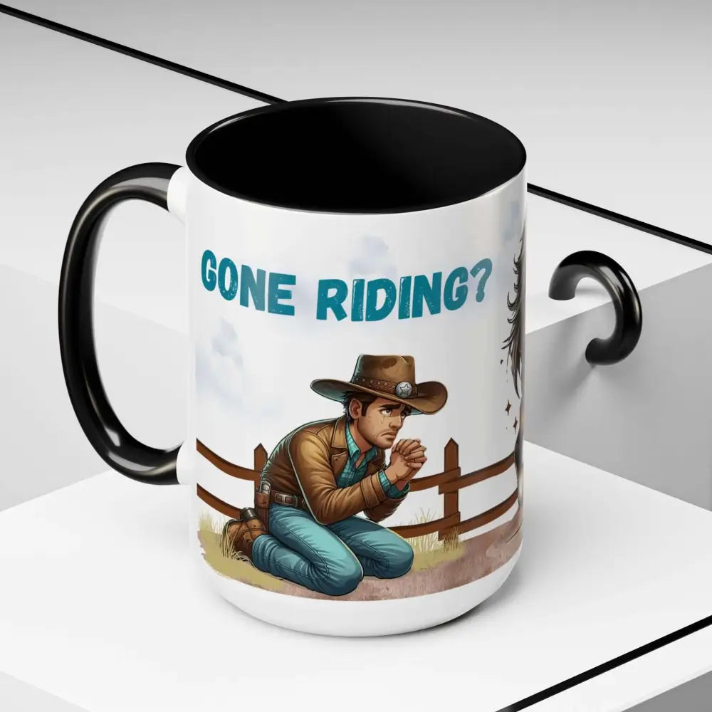 Cowboy Coffee Mug Snubby Sassy Mare and Begging Cowboy Mug