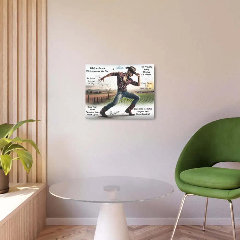 Cowboy Inspirational Metal Art Sign Home Art Décor Aluminum Great Gift for Him Dancing Cowboy Life’s a Dance Gift