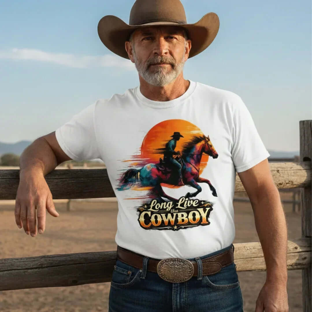 Long Live the Cowboy, Western Horse T-Shirt for Men - The Best New Thing