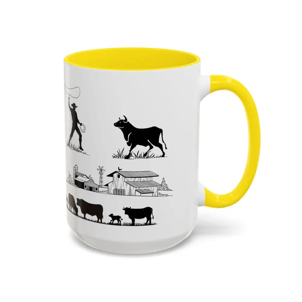 Cowboys Mugs Working Cow Coffee Mug Country Coffee Mugs Farm Gifts for Him 15oz - Mug