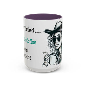 Cowgirl Aesthetic Coffee Mug - Cowgirl Loves Coffee Rodeo Country Living Western Enthusiasts - 15oz / Purple - Mugs