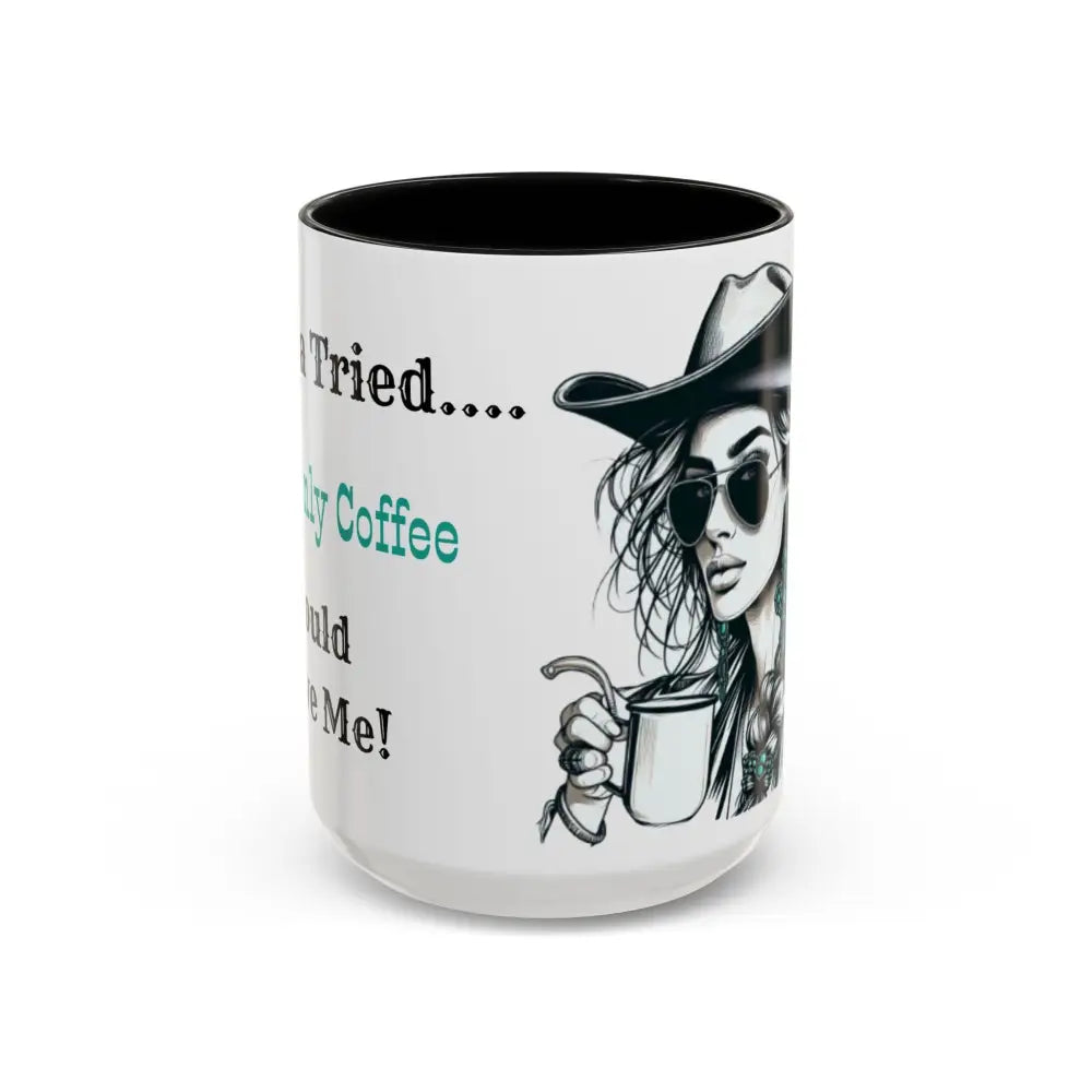 Cowgirl Aesthetic Coffee Mug Cowgirl Loves Coffee Rodeo Country Living Western Enthusiasts 15oz / Black Mugs
