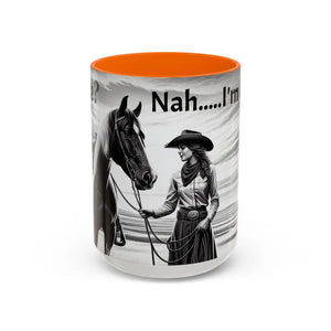 Cowgirl Gifts Horse Lovers Coffee Mug Unique Coffee Mug Gift for Women 15oz - 15oz / Orange - Mug