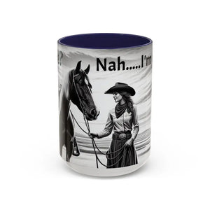 Cowgirl Gifts Horse Lovers Coffee Mug Unique Coffee Mug Gift for Women 15oz - 15oz / Navy - Mug