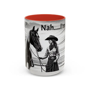 Cowgirl Gifts Horse Lovers Coffee Mug Unique Coffee Mug Gift for Women 15oz - 15oz / Red - Mug