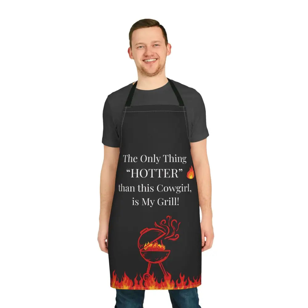 Cowgirl Grill Master Apron Women Mother Grandma Apron Western Gift Ideas One size / Black All Over Prints