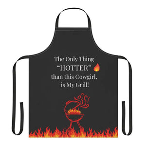 Cowgirl Grill Master Apron Women Mother Grandma Apron Western Gift Ideas - One size / Black - All Over Prints