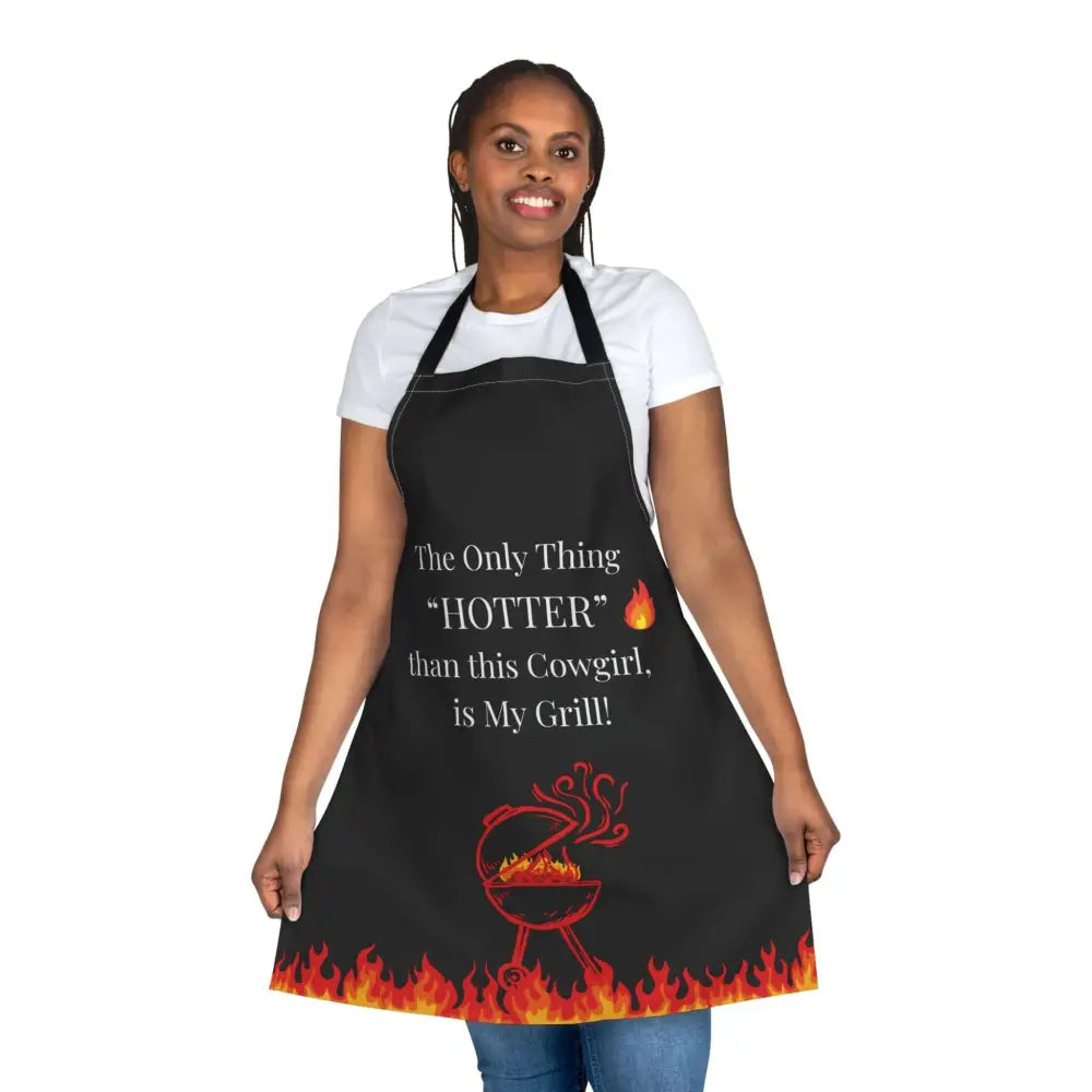 Cowgirl Grill Master Apron Women Mother Grandma Apron Western Gift Ideas One size / Black All Over Prints