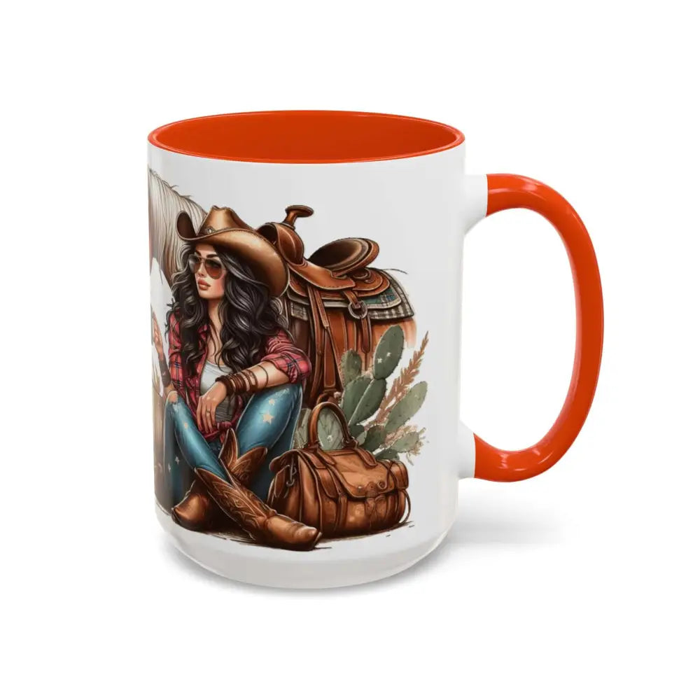Cowgirl Tough 15oz Mug – “Spine Like a Skillet Heart Like a Truck” Inspirational Western Gift Cowgirl Coffee Mugs Mugs