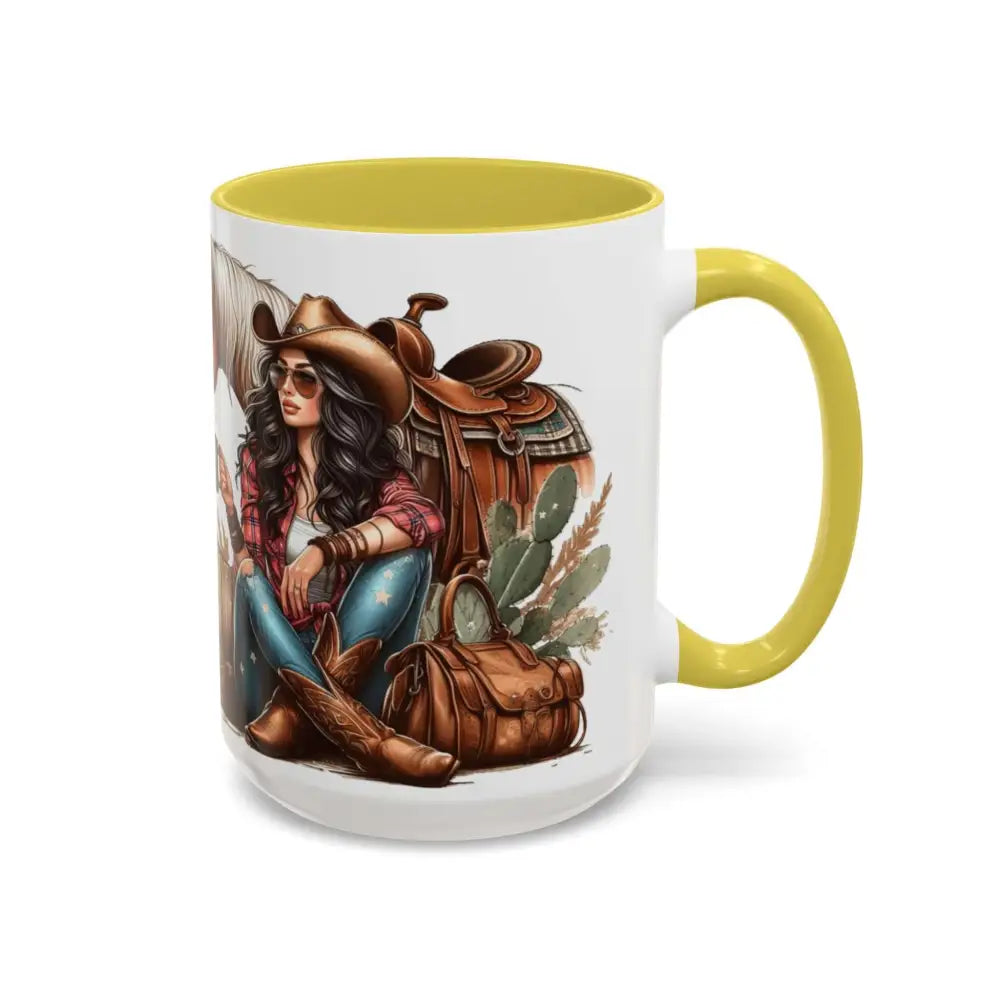 Cowgirl Tough 15oz Mug – “Spine Like a Skillet Heart Like a Truck” Inspirational Western Gift Cowgirl Coffee Mugs Mugs