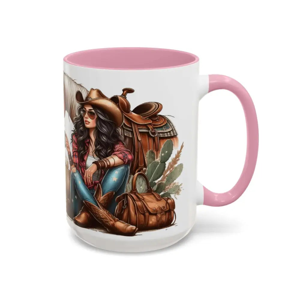 Cowgirl Tough 15oz Mug – “Spine Like a Skillet Heart Like a Truck” Inspirational Western Gift Cowgirl Coffee Mugs Mugs