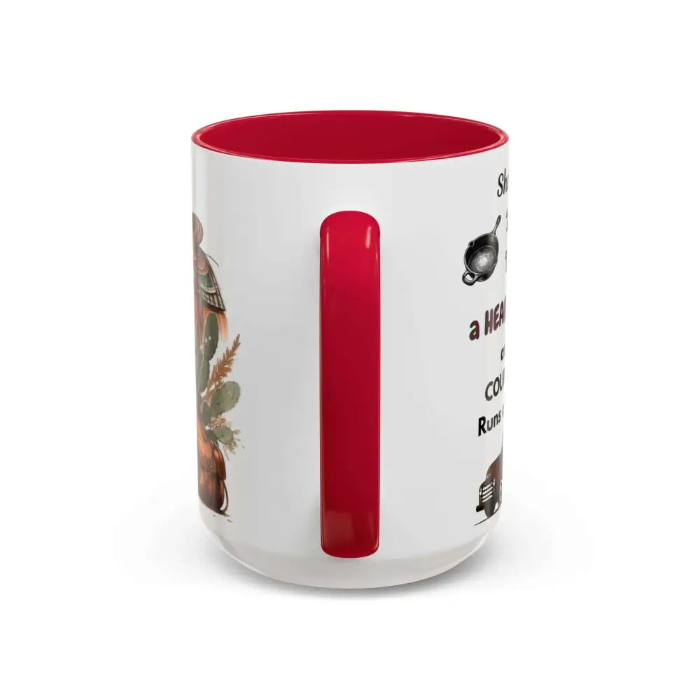 Cowgirl Tough 15oz Mug – “Spine Like a Skillet Heart Like a Truck” Inspirational Western Gift Cowgirl Coffee Mugs Mugs