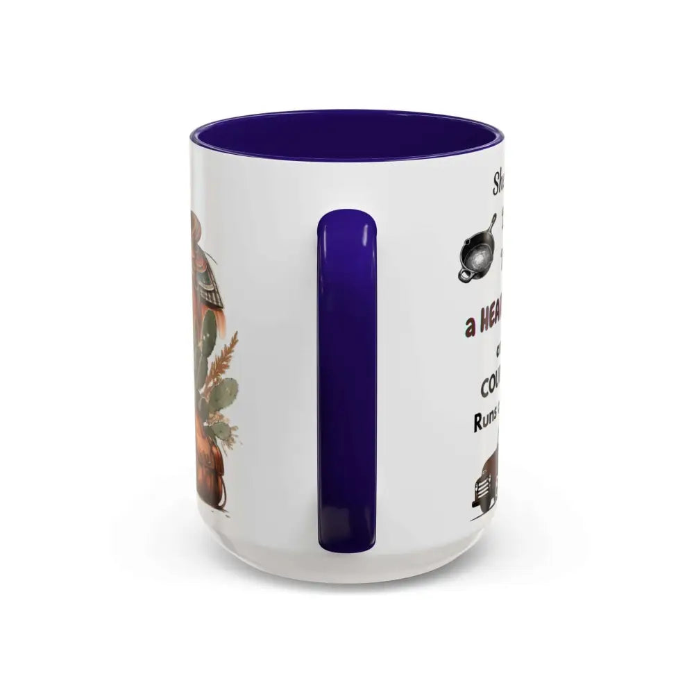 Cowgirl Tough 15oz Mug – “Spine Like a Skillet Heart Like a Truck” Inspirational Western Gift Cowgirl Coffee Mugs Mugs