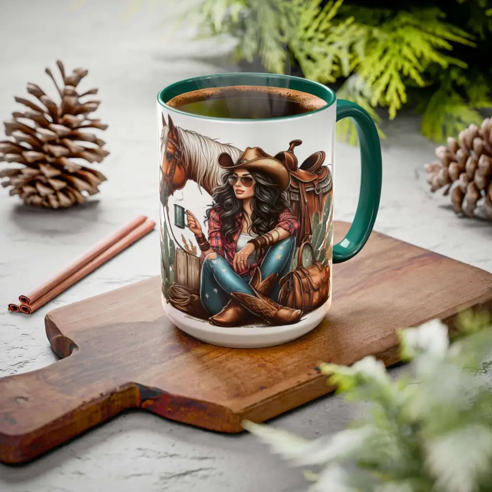 Cowgirl Tough 15oz Mug – “Spine Like a Skillet Heart Like a Truck” Inspirational Western Gift Cowgirl Coffee Mugs Mugs