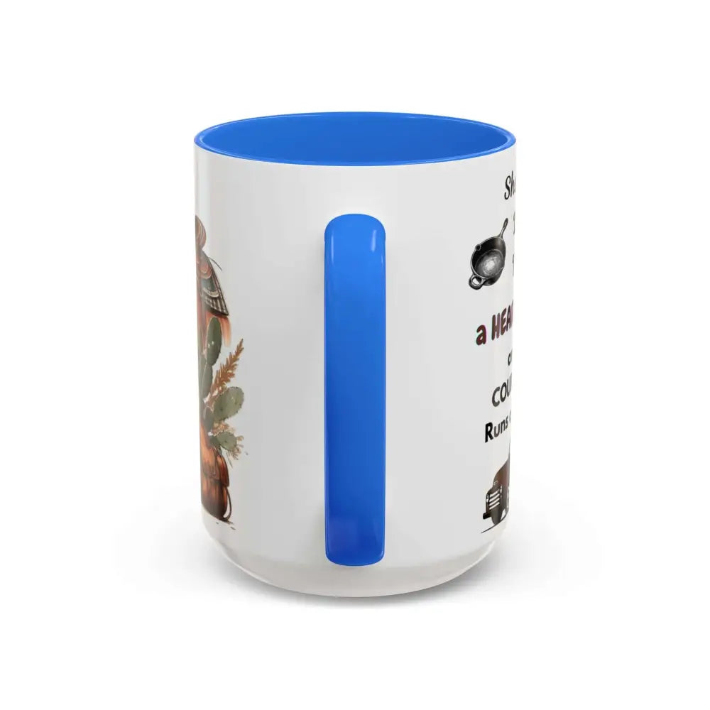 Cowgirl Tough 15oz Mug – “Spine Like a Skillet Heart Like a Truck” Inspirational Western Gift Cowgirl Coffee Mugs Mugs