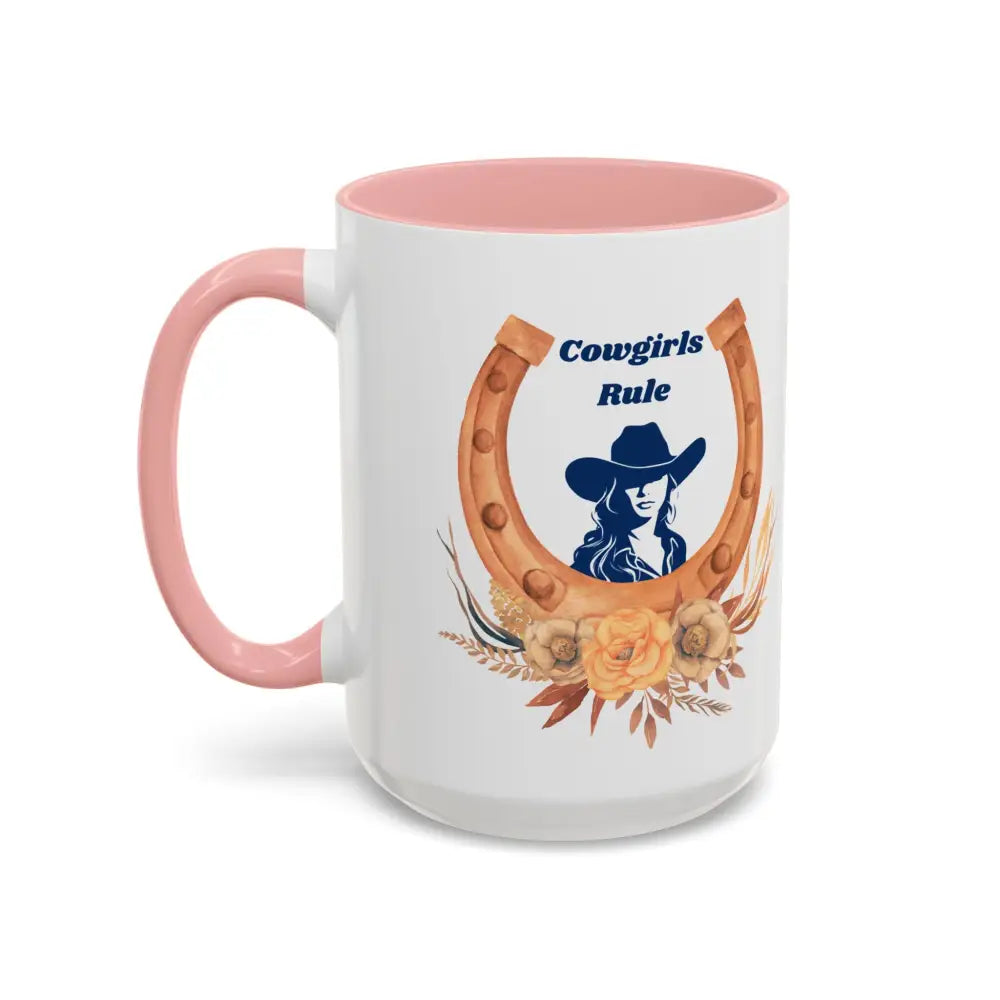 Cowgirls Rule 15oz Coffee MUG Country Mug Cowgirl Mug - 15oz / Pink - Mugs