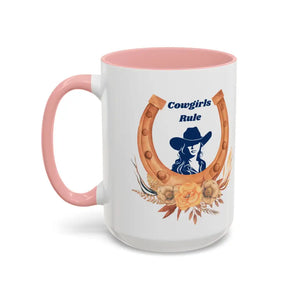Cowgirls Rule 15oz Coffee MUG Country Mug Cowgirl Mug - 15oz / Pink - Mugs