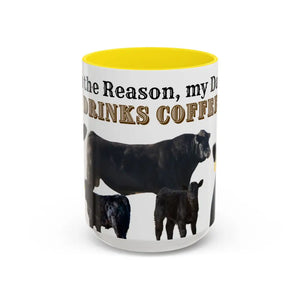 Cute Cow Mug for Farmers - Funny Gift for Dad Humor in a Mug Animal Lover Gift 15oz - 15oz / Yellow - Mug