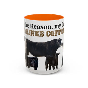 Cute Cow Mug for Farmers - Funny Gift for Dad Humor in a Mug Animal Lover Gift 15oz - 15oz / Orange - Mug