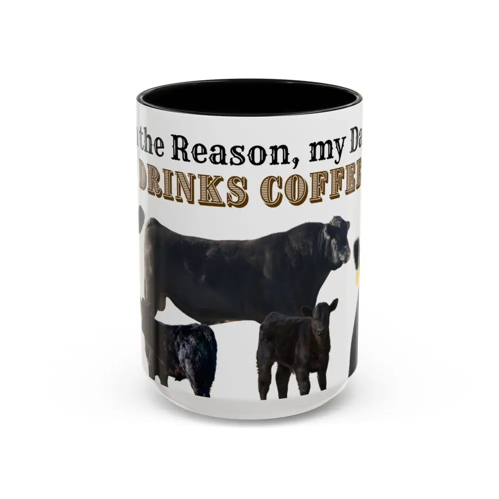 Cute Cow Mug for Farmers Funny Gift for Dad Humor in a Mug Animal Lover Gift 15oz 15oz / Black Mug