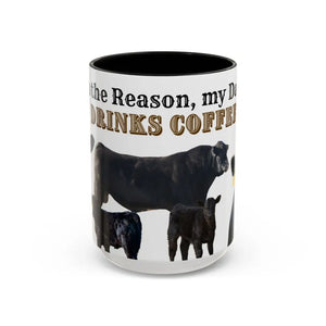 Cute Cow Mug for Farmers - Funny Gift for Dad Humor in a Mug Animal Lover Gift 15oz - 15oz / Black - Mug