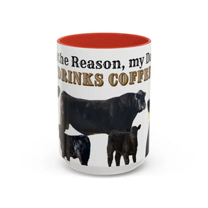 Cute Cow Mug for Farmers - Funny Gift for Dad Humor in a Mug Animal Lover Gift 15oz - 15oz / Red - Mug