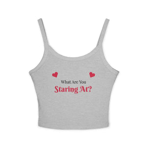 Cute Women’s Spaghetti Tank Top Summer Gym Layering Shirt - Athletic Heather / XS - Tank Top