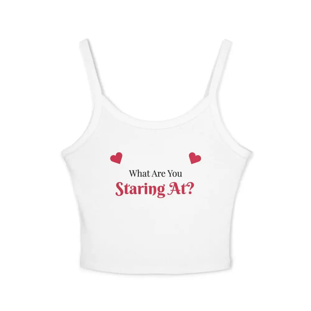 Cute Women’s Spaghetti Tank Top Summer Gym Layering Shirt - Solid White Blend / XS - Tank Top