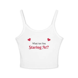 Cute Women’s Spaghetti Tank Top Summer Gym Layering Shirt - Solid White Blend / XS - Tank Top