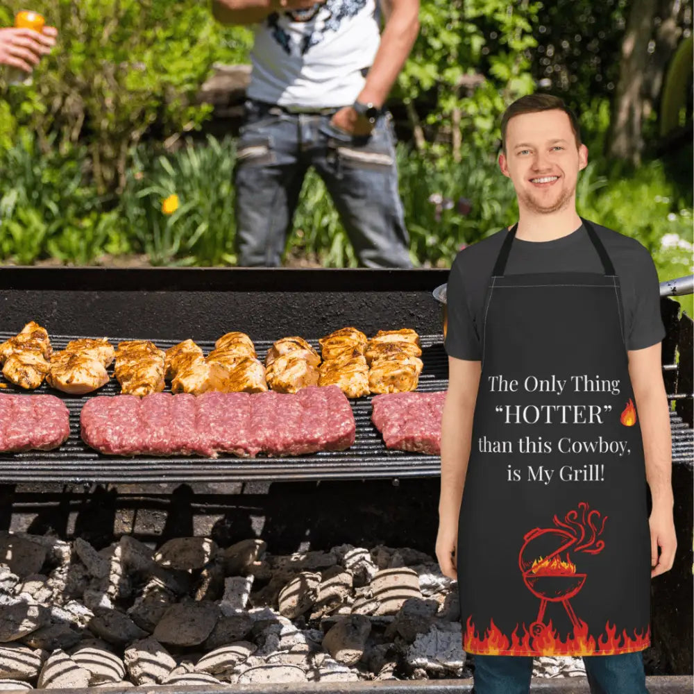 Dad Grill Master BBQ Apron Gifts for Dad and Husband Custom Grilling Apron Western Party Apron - One size / Black - All