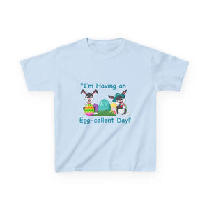 Easter T-Shirt for Kids I am Having an Egg-cellent Day Easter for Kids Clothing for Kids - Light Blue / XS - Kids