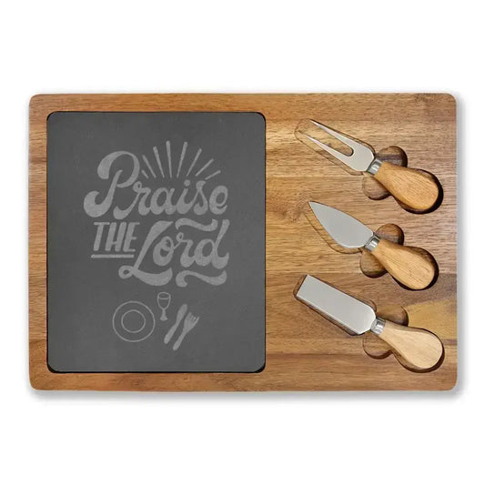 Engraved Charcuterie Board with Cheese Knives Inset Personalized Gifts - The Best New Thing