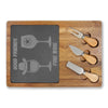 Engraved Charcuterie Board with Cheese Knives Inset Unique Gift Ideas Personalized Gifts - Acacia / Slate / 13 3/4’’ x