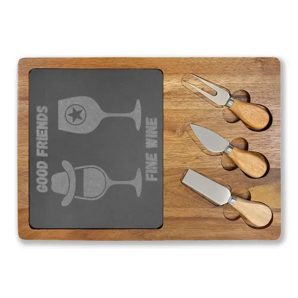Engraved Charcuterie Board with Cheese Knives Inset Personalized Gifts - The Best New Thing
