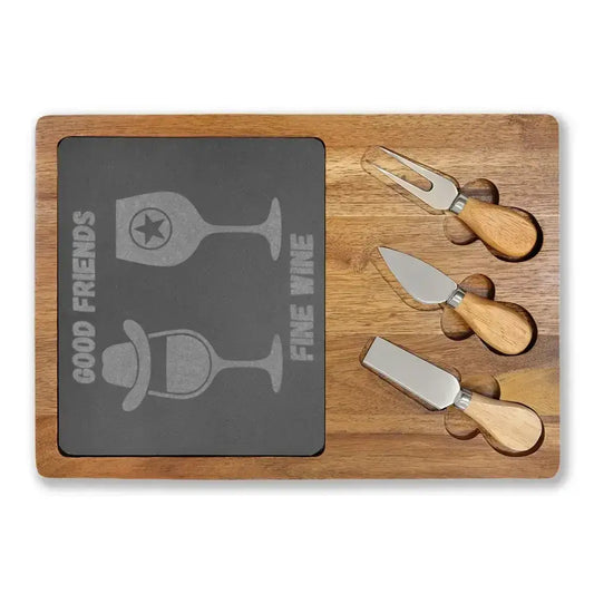 Engraved Charcuterie Board with Cheese Knives Inset Personalized Gifts - The Best New Thing