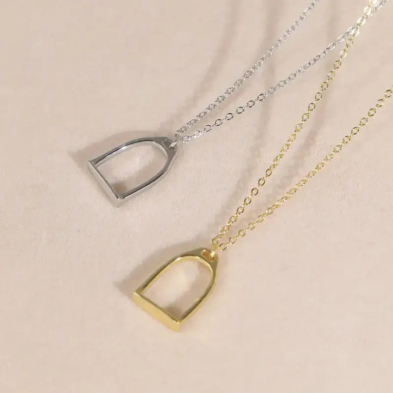 Equestrian Horseshoe Stirrup Necklace 925 Sterling Silver Jewelry Jewelry