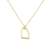 Equestrian Horseshoe Stirrup Necklace 925 Sterling Silver Jewelry - gold / 41 cm with 5cm - Jewelry