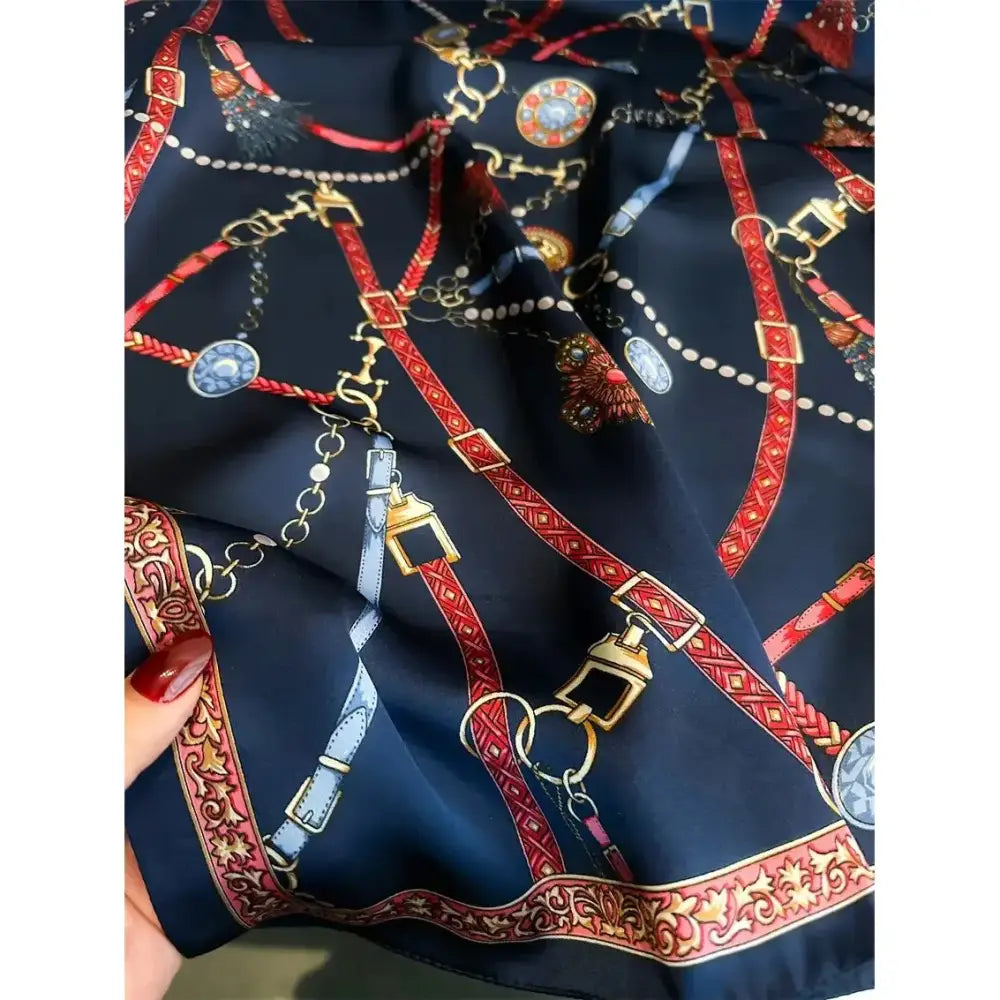 Equestrian Thin Square Neck Scarf Gift for Women Horse Lovers 27.5 x 27.5 inches 20 / 70x70cm Accessories