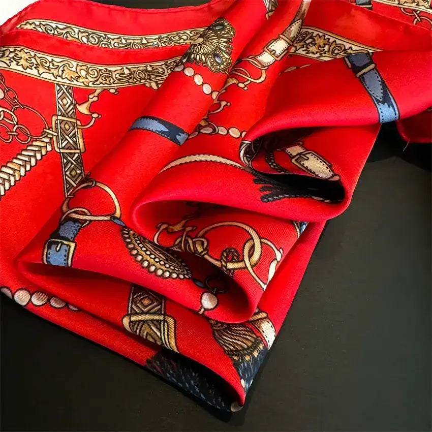 Equestrian Thin Square Neck Scarf Gift for Women Horse Lovers 27.5 x 27.5 inches Accessories