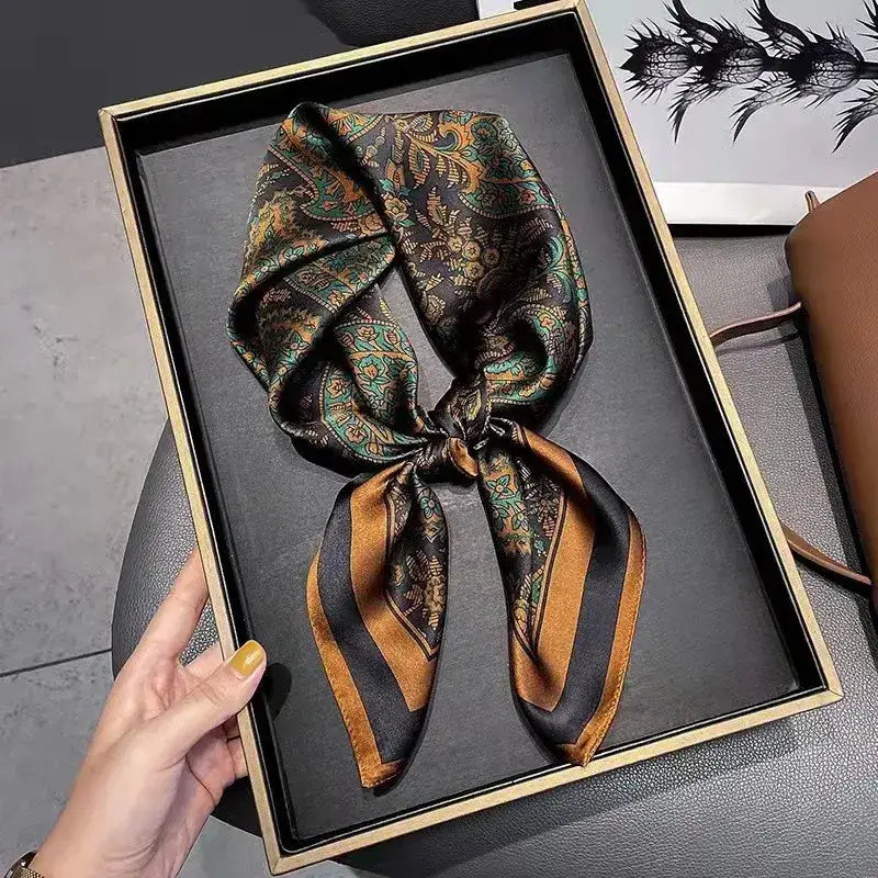Equestrian Thin Square Neck Scarf Gift for Women Horse Lovers 27.5 x 27.5 inches 7 / 70x70cm Accessories