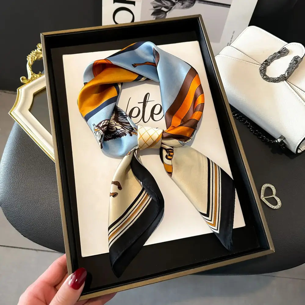 Equestrian Thin Square Neck Scarf Gift for Women Horse Lovers 27.5 x 27.5 inches 19 / 70x70cm Accessories