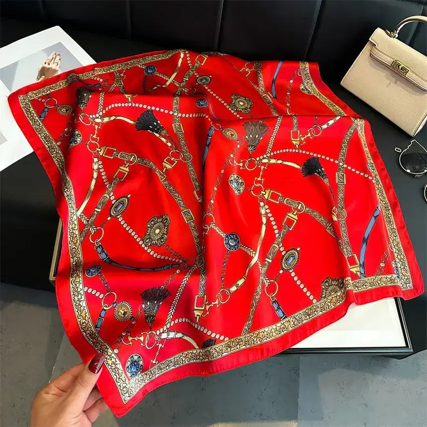 Equestrian Thin Square Neck Scarf Gift for Women Horse Lovers 27.5 x 27.5 inches Accessories