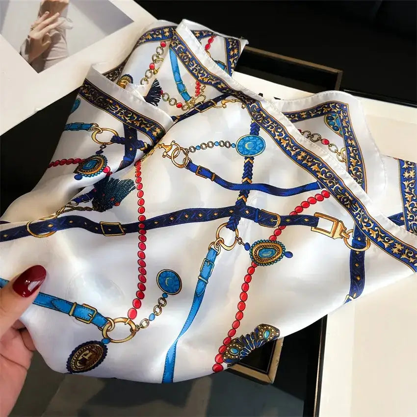 Equestrian Thin Square Neck Scarf Gift for Women Horse Lovers 27.5 x 27.5 inches Accessories