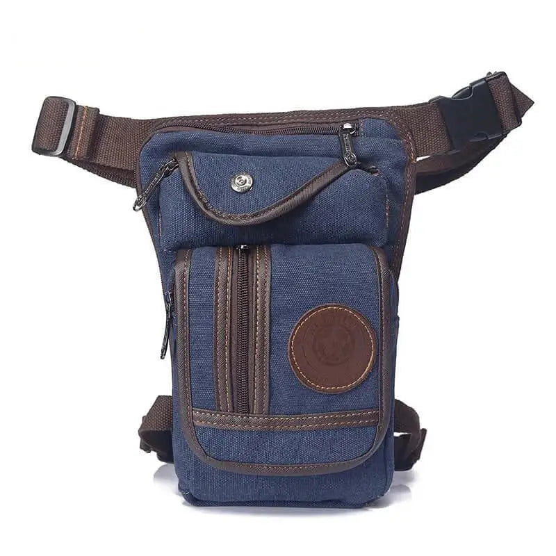 Equestrian Waist Riding Bag Hiking Riding Fanny Pack - blue-canvas - Accessories