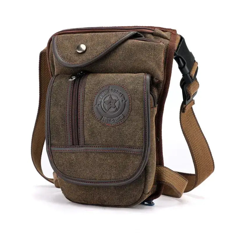 Equestrian Waist Riding Bag Hiking Riding Fanny Pack - brown-canvas - Accessories