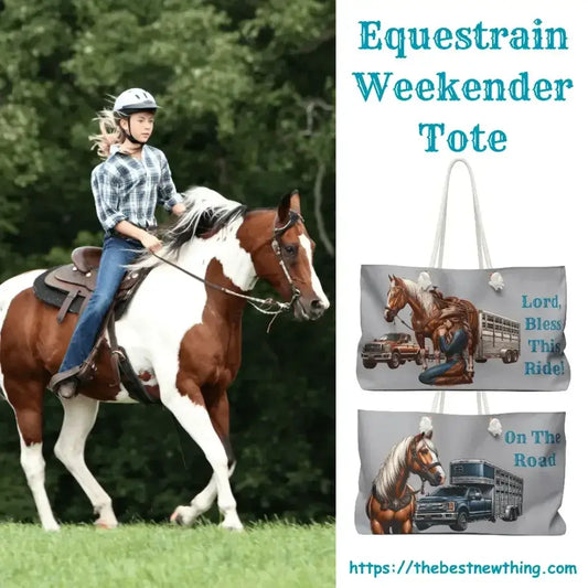 Equestrian Weekender Bag, Horse Luggage Tote, Horse Travel Bag 24x13 - The Best New Thing