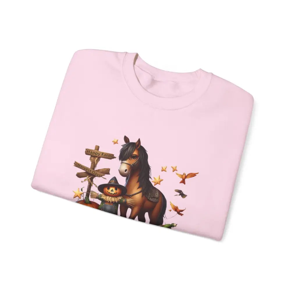 Fall Harvest Halloween Sweatshirt Horse and Pumpkin Shirt Autumn Farm Apparel Sweatshirt