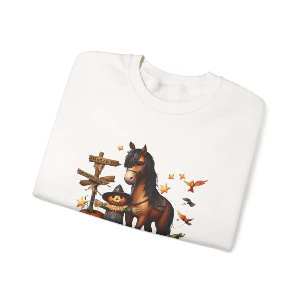 Fall Harvest Halloween Sweatshirt Horse and Pumpkin Shirt Autumn Farm Apparel Sweatshirt