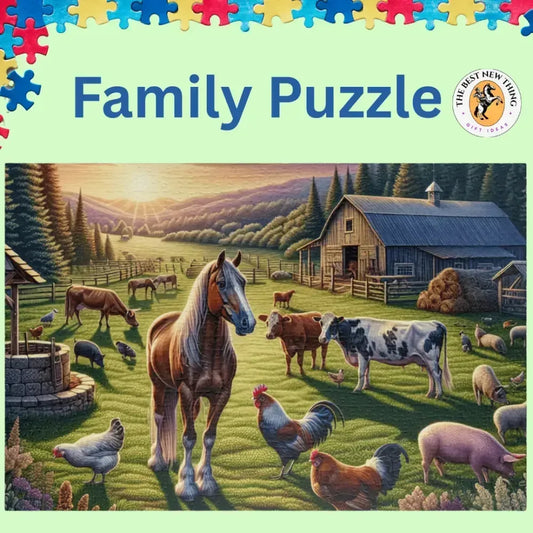 Farm Animals Horse Barnyard Puzzle, Family Puzzle Games, 1014 Pieces - The Best New Thing